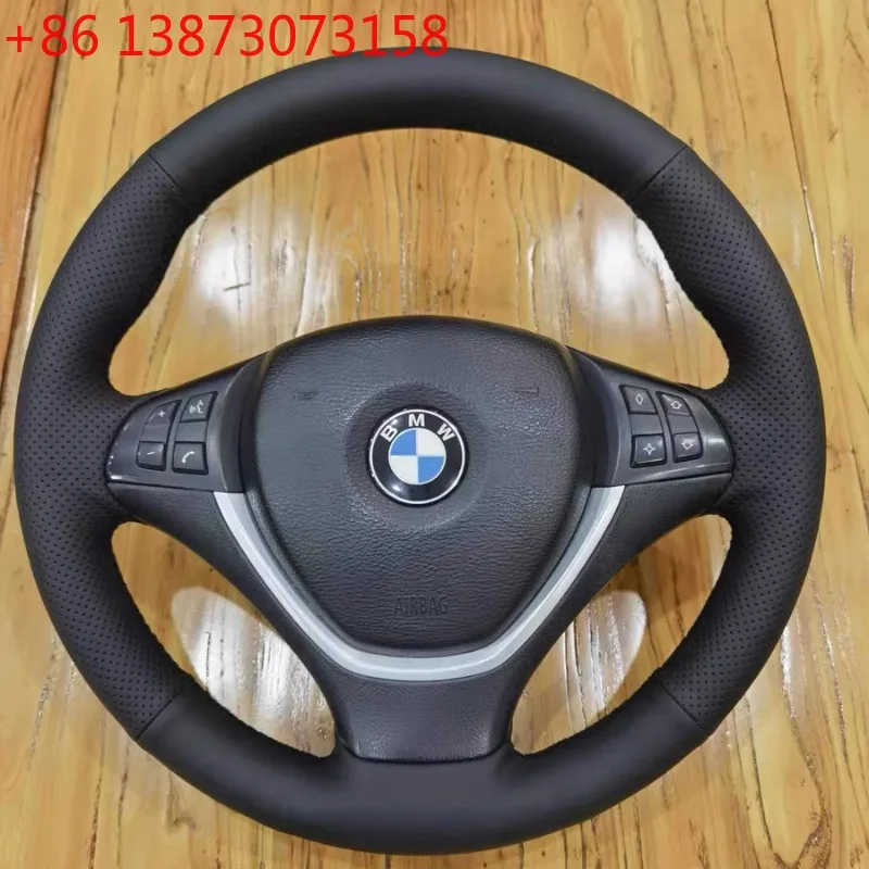 For BMW E70 X5 2006-2013 E71 X6 2008-2014 Hand Stitched Non-slip Car Steering Wheel Cover Braid Genuine Leather Car Interior