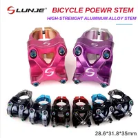 LUNJE Stem 35mm Bridge CNC Bicycle Handlebar Stem MTB Power Short Mountain Bike Bridge 31.8 Pipe Cycling Stem Riser Table