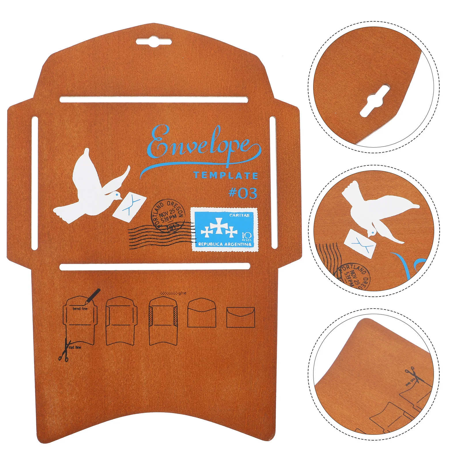 

Wooden Envelope Template Stencil For Diy Greeting Card Making Craft Hollow Out Design Vintage Letter Addressing Tool Envelop