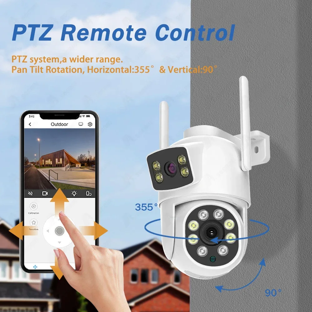 Imagem -06 - Mini Câmera ip de Vigilância por Vídeo ao ar Livre Proteção de Segurança Doméstica Lente Dupla Tela Dupla Ptz Cctv 4k 8mp Wifi