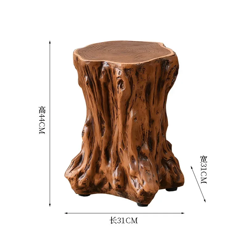 Imitation Wood Root Carved Tea Table and Chair Combination Tea Set, Integrated Balcony Tea Table