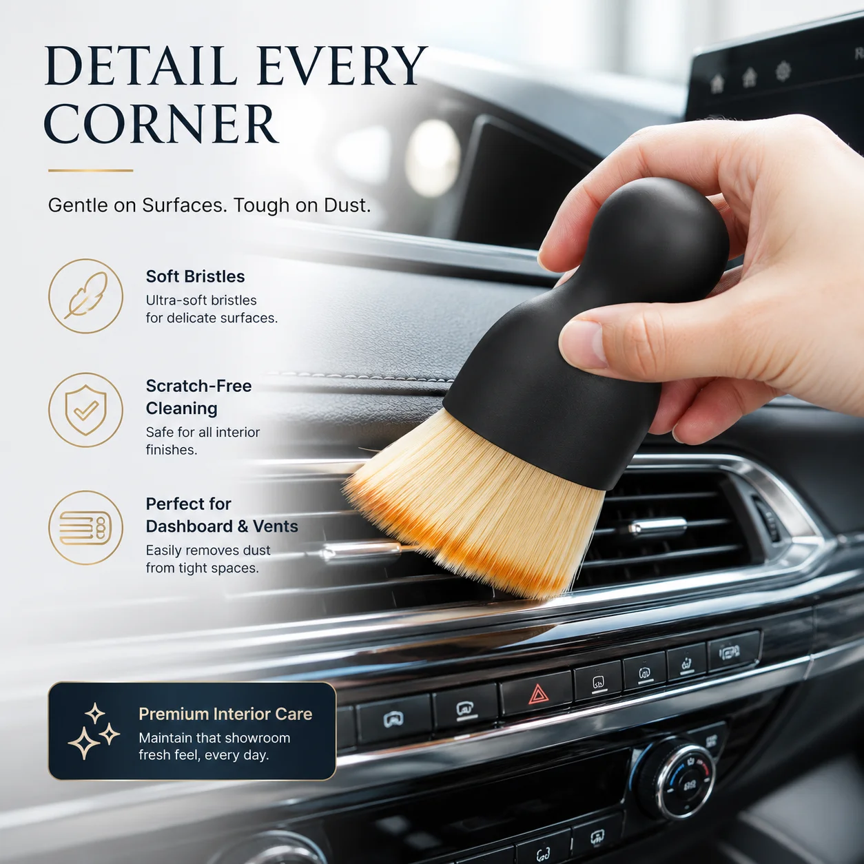 Car Interior Gap Cleaning Brush Slit Dust Remover for Dashboard Air Vent