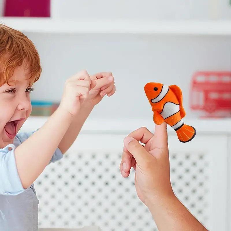 Marionetas de dedo para niños, muñeco de dibujos animados de peluche para el tiempo de historia, ayuda educativa para contar historias, muñecos suaves, accesorios, juguetes para el hogar y