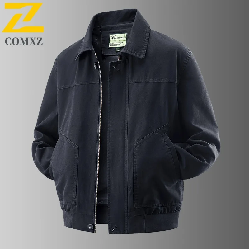 

COMXZ Мужская деловая куртка Новая легкая роскошная уличная куртка для кемпинга Модная классическая ветрозащитная куртка с отложным воротником на весну и осень