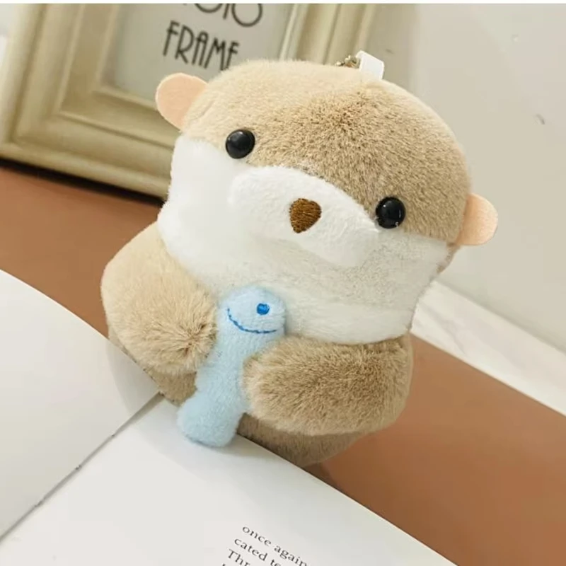 Special Offer 12cm Hug Fish Otter Cotton Plush Doll Decorative Backpack Pendant Anime Kawaii Plush Toys Fans Birthday Gift Toy