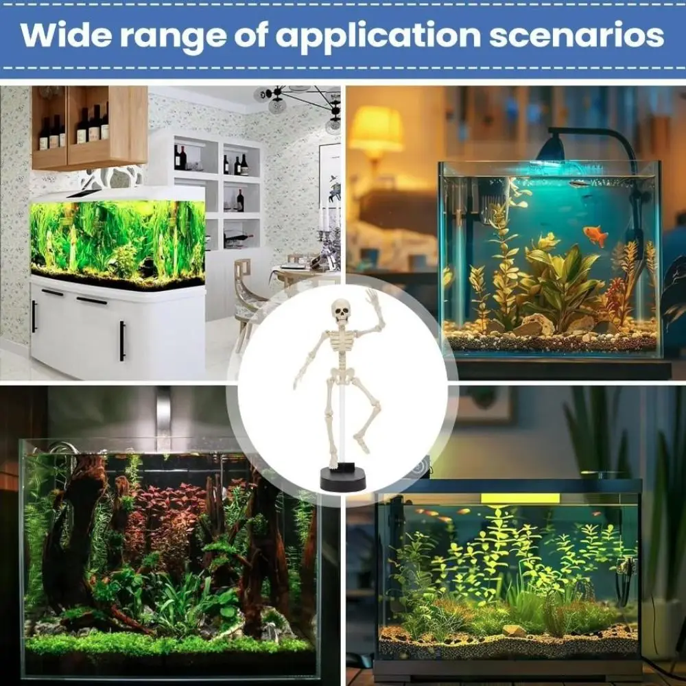 Air-Driven Dynamic Skeleton Aquarium Decoration Floating Design Dancing Motion Fish Tank Decorations with Air Tube