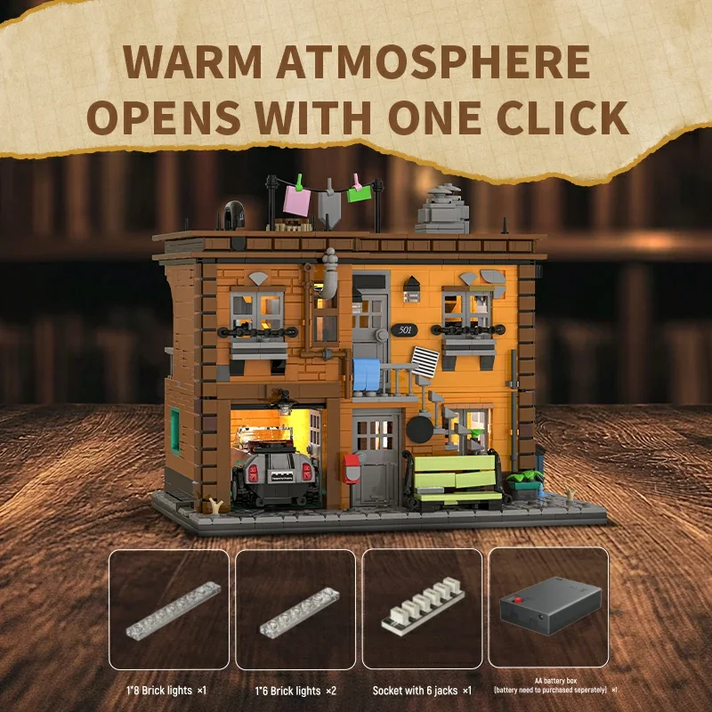 2284PCS MOC Casa a 2 piani di Ashlef Building Block City Street View Architettura Modello modulare Assemblaggio Puzzle in mattoni Giocattolo Regalo per bambini