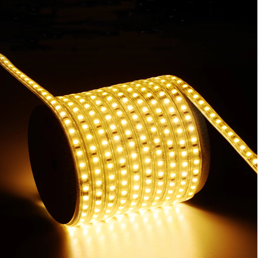 Striscia LED sottile 220V Plug In 120 LED/M Nastro adesivo flessibile tagliabile da 10 cm per armadio camera da letto Casa Blu Rosso Verde Giallo