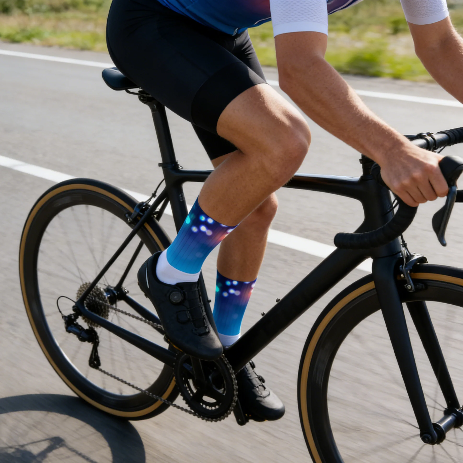 

Silicone Aero Socks Whiteline Cycling Socks Men Bicycle Sport Running Bike Socks Calcetines Ciclismo 2026 New