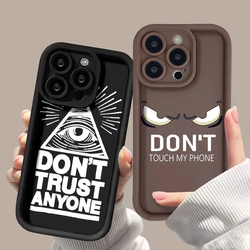 Shockproof Phone Case For iPhone 11 13 14 15 16 Pro Max 12 XS X XR 7 8 Plus SE 16promax Don't Touch My Phone Silicon Funda Cover