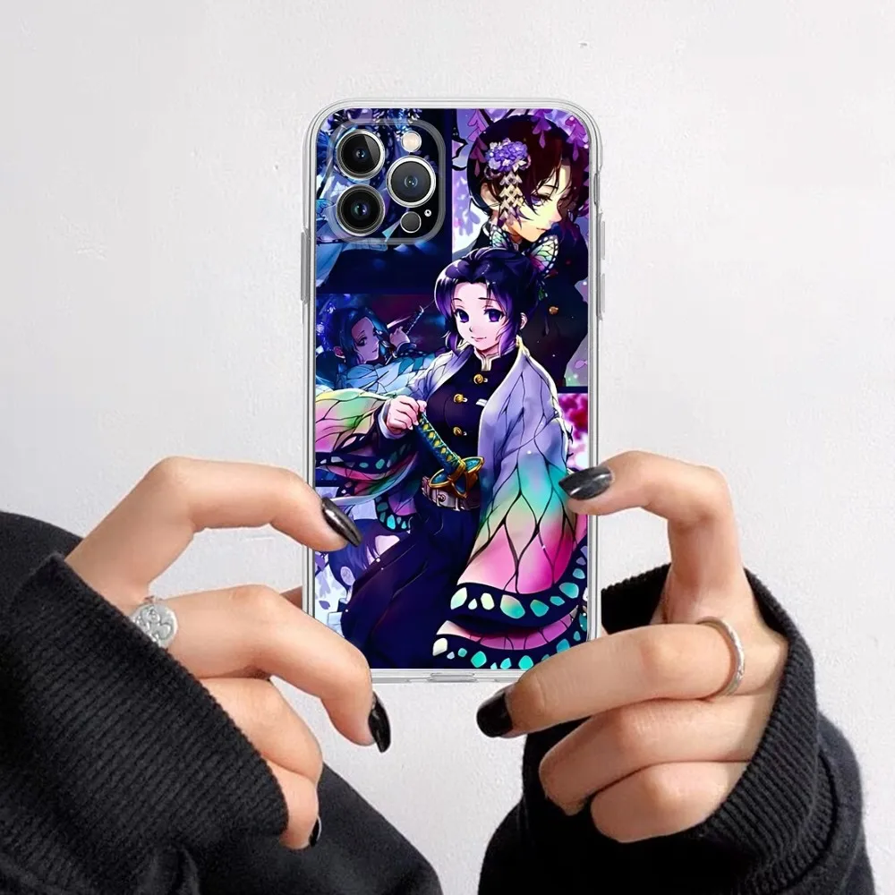 Demon Slayer Kochou Shinobu Phone Case for iPhone 15 8 7 6 6S Plus X SE 2020 XR XS 14 11 12 13 Mini Pro Max Mobile Case