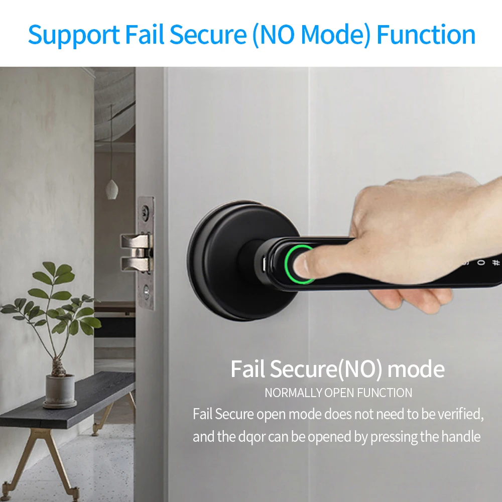 Imagem -03 - Biométrico Fingerprint Electronic Handle Lock Ttlock Chave da Senha Ttlock Tuya Smartlife App Door Lock Bluetooth