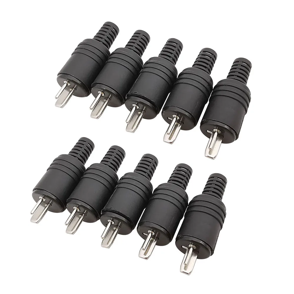 

2/5/10Pcs 2Pin DIN Speaker Male Plug HiFi Connector Screw Terminals Connector Power Audio Lamp Signal Plug Adapters Black