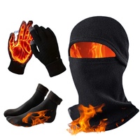 3Pcs Winter Sports Thermal Headgear, Gloves & Socks Set Outdoor Cycling Set Unisex Hat Scarf Gloves Men Women Cycling Warm Sets
