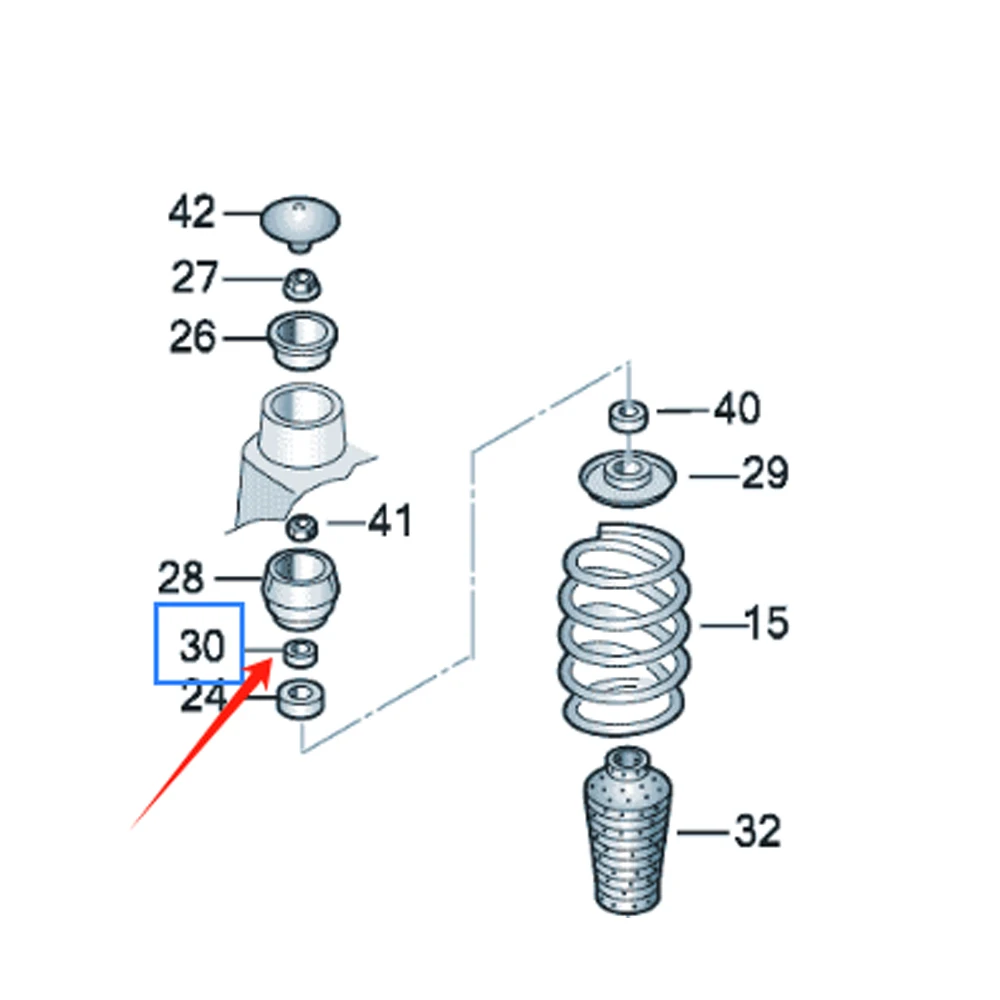 2Pcs Shock absorber bearing nut For VW Lavuda Lavida Polo Santana Jetta Bora Golf Skoda Rapid Spaceback Octavia Kamiq 1H0412365A