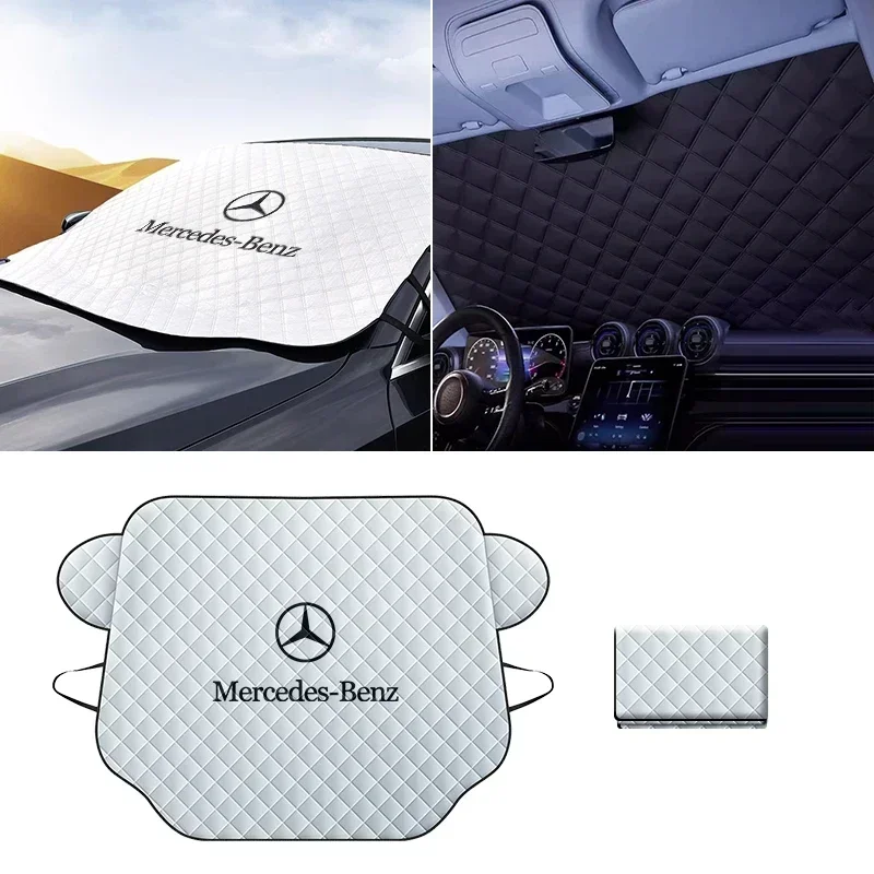 

Car Snow Ice Protector Visor Sun Shad Fornt Windshieldhade Thermal Insulatio For Mercedes Benz AMG A B C E Class GLC GLK GLA CLA