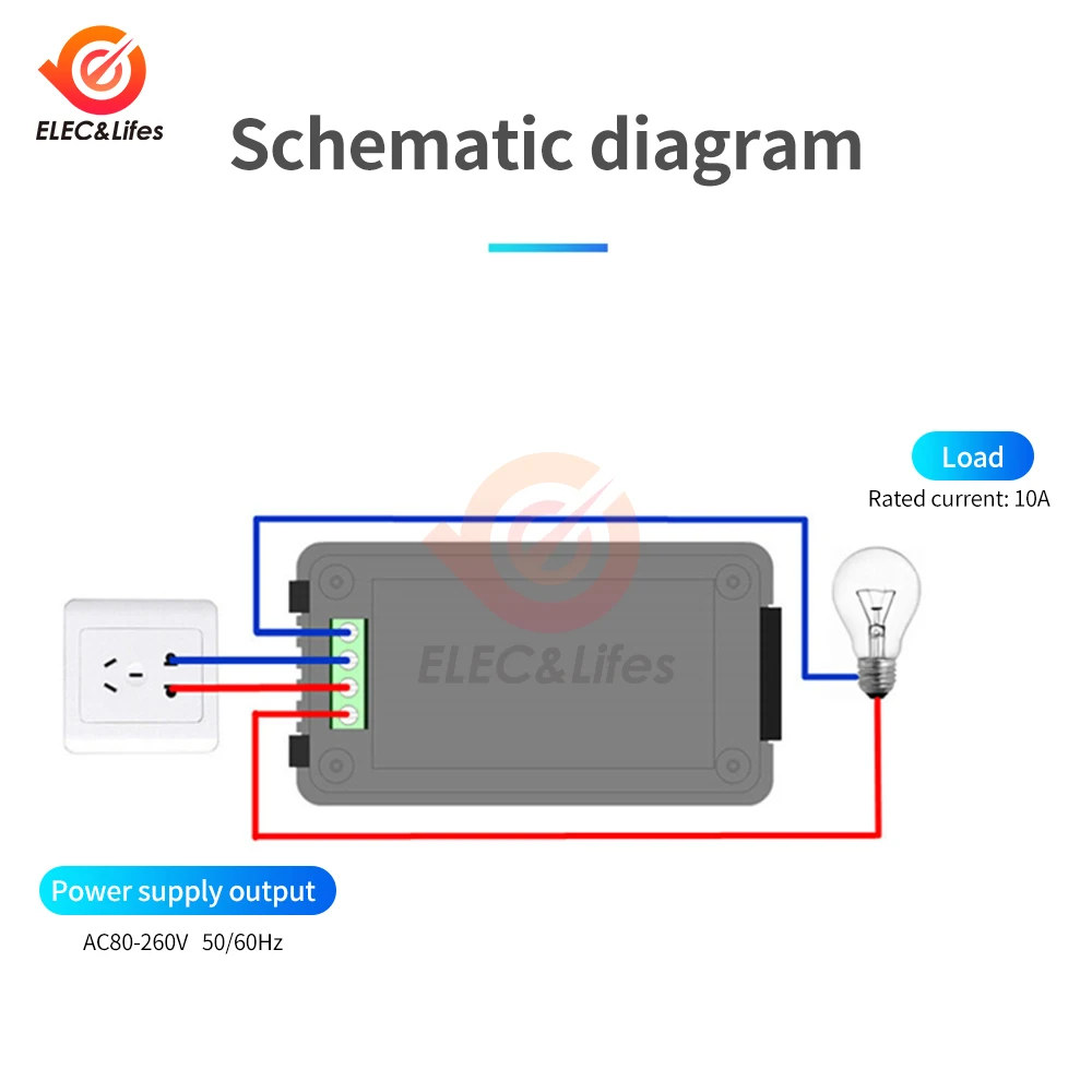 PZEM-020 Wattmeter Power Meter Voltmeter AC 80-260V Voltage 50-60HZ Power Analyzers LCD AC Electricity Meter 10A 2200W Detector