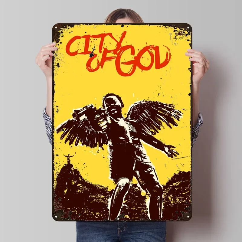 ملصق الفيلم الكلاسيكي مدينة الله خمر فيلم علامة معدنية غرفة الألعاب الديكور لوحات القصدير المخصصة للجدار الفن الديكور الرجعية