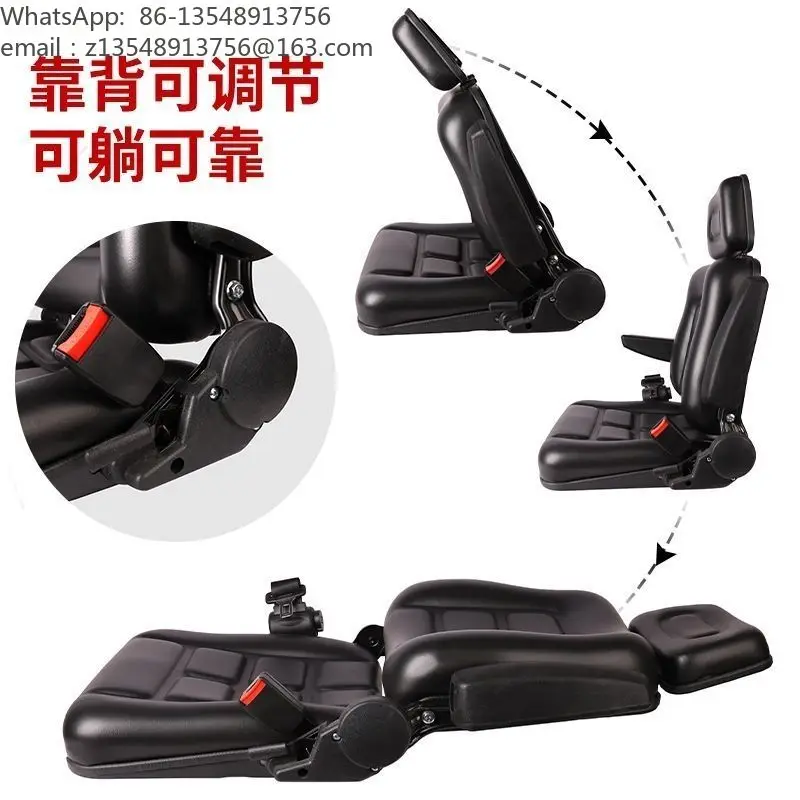 Universal Engineering Vehicle Seat Assembly, Modified Seat for Forklift, Loader, Sweeper & Tricycle