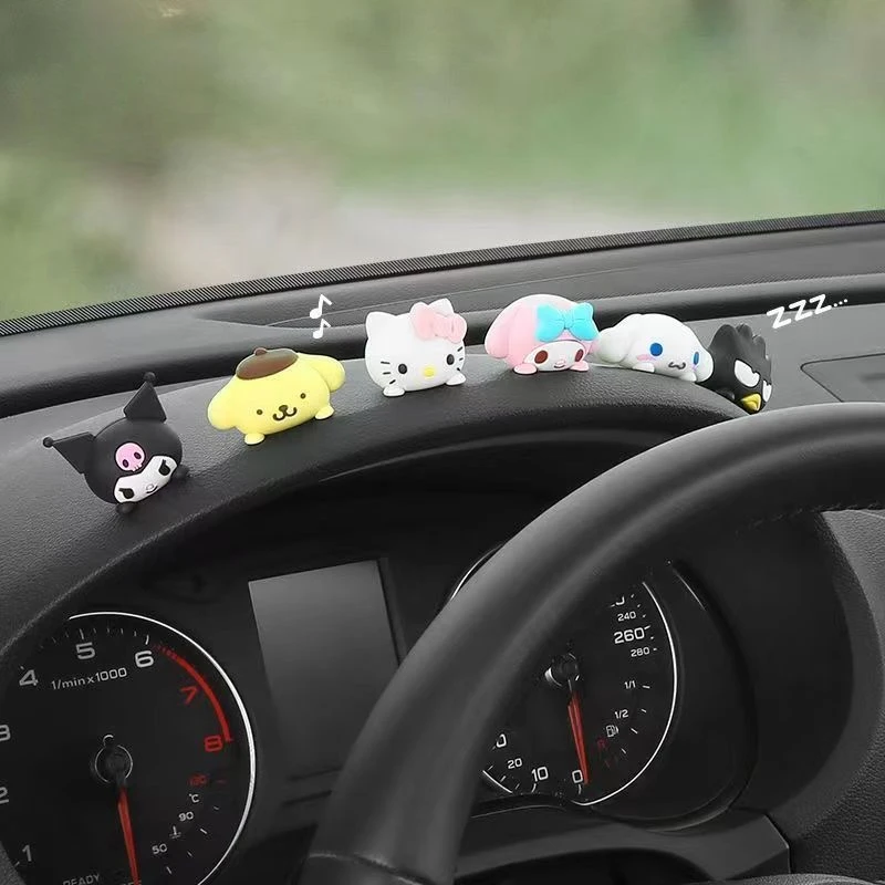 Kawaii Hello Kitty Car Interior Decorations  Kuromi, Melody Cinnamoroll Cartoon Accessories for Cute Vehicle Styling and Gifts