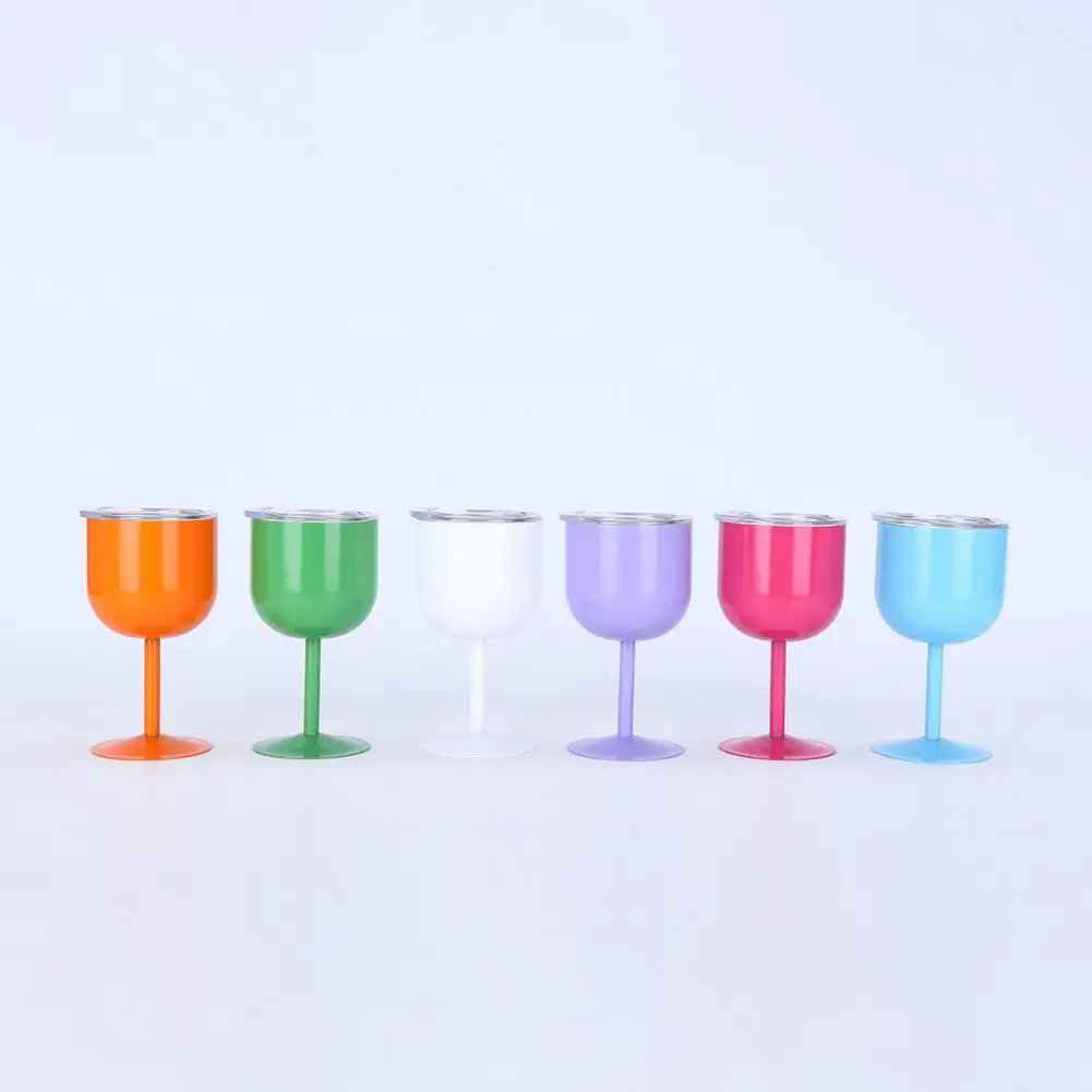 Multi-purpose Drinkware with Straw Cocktail Glass with Straw Stainless Steel Goblet Set with Straw Lid for Cocktails for Wedding