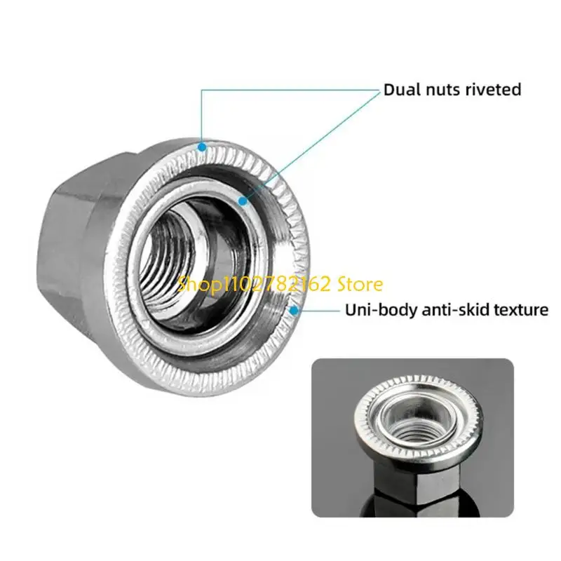 547B Hub Nut Metric9 Metric10 3/8in 26tpi Dual Nut Anti-skid Texture Firm Mount