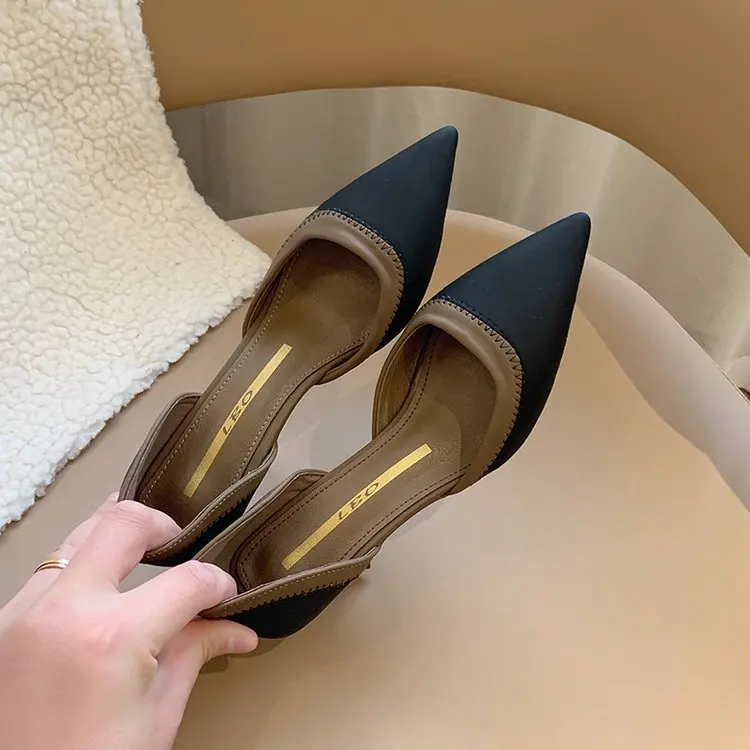 2023 Women's High-heeled Slippers Elegant Fashion Pointy High-heeled Women's Mule Summer Fashion Party Ball Shoes Women Shoes