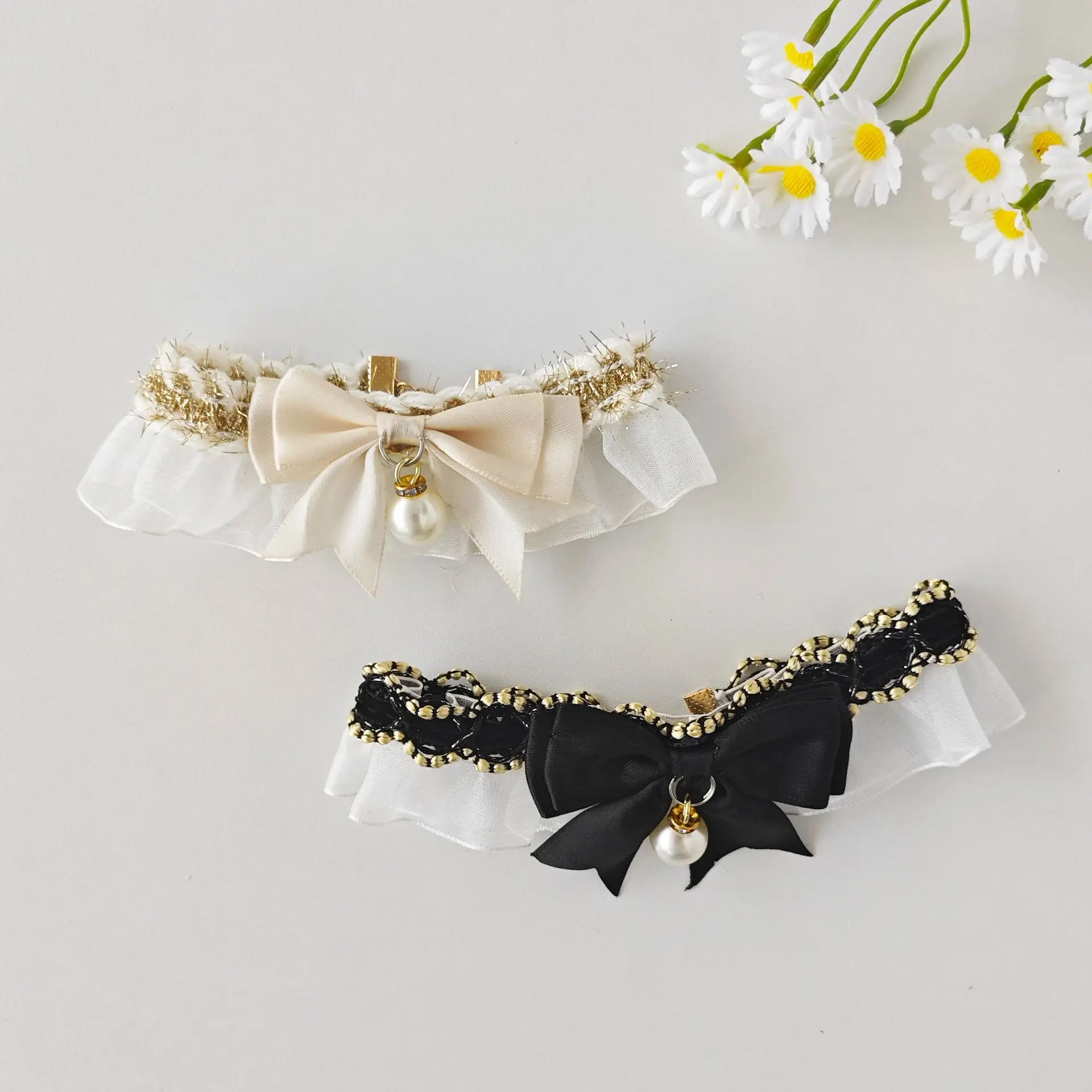 Cat Collar Dog Drool Towel Decoration Pet Bib Necklace Lace Bow Tie Scarf Neck Loop Puppy Accessories Pet Supplies - view 2
