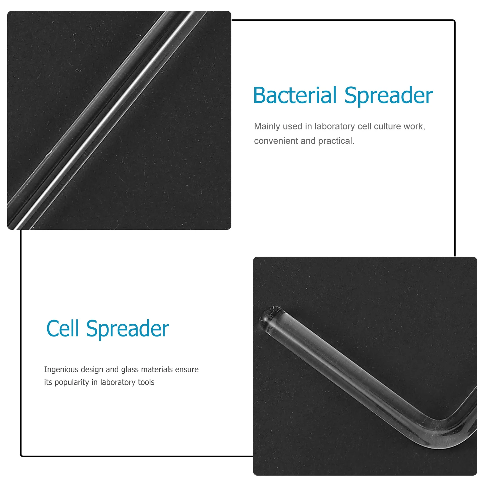 

3Pcs Glass Cell Spreaders Wide Spreading Laboratory Sterilizable Reusable Cell Culture Tools Glass