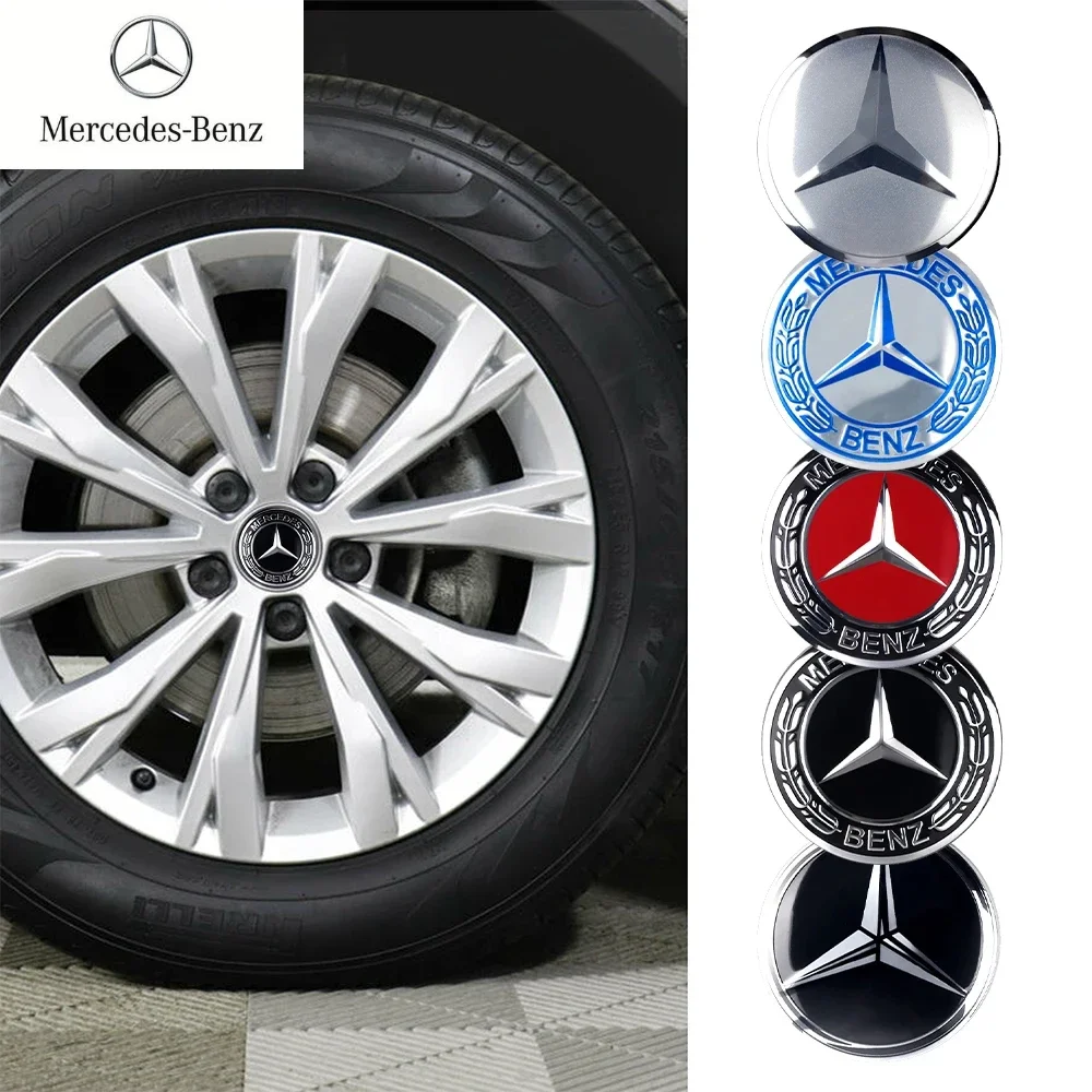 

4pcs 56/60/65MM For MERCEDES BENZ AMG W204 W213 W205 W124 W220 W222 C180 C200 Car Wheel Center Covers Stickers Hub Caps Sticker