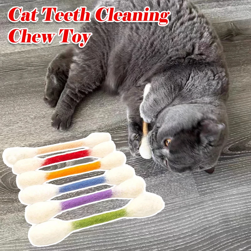 

Cat Teeth Cleaning Chew Toy Cotton Swabs Cat Toy Kitten Chew Sticks Interactive Giant Cat Anti-Boredom Durable Kitty Kicker Toy