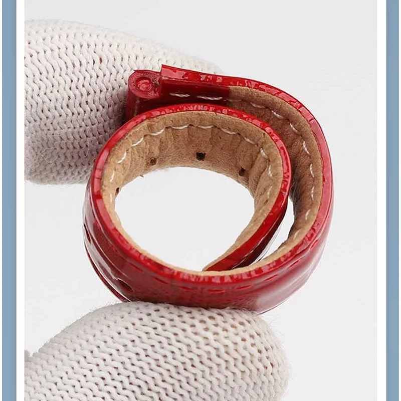 Bright cowhide watchband for Cartier Blue Balloon men female convex cowhide strap 14*8mm 18*11mm 16*8mm Fashion bracelet