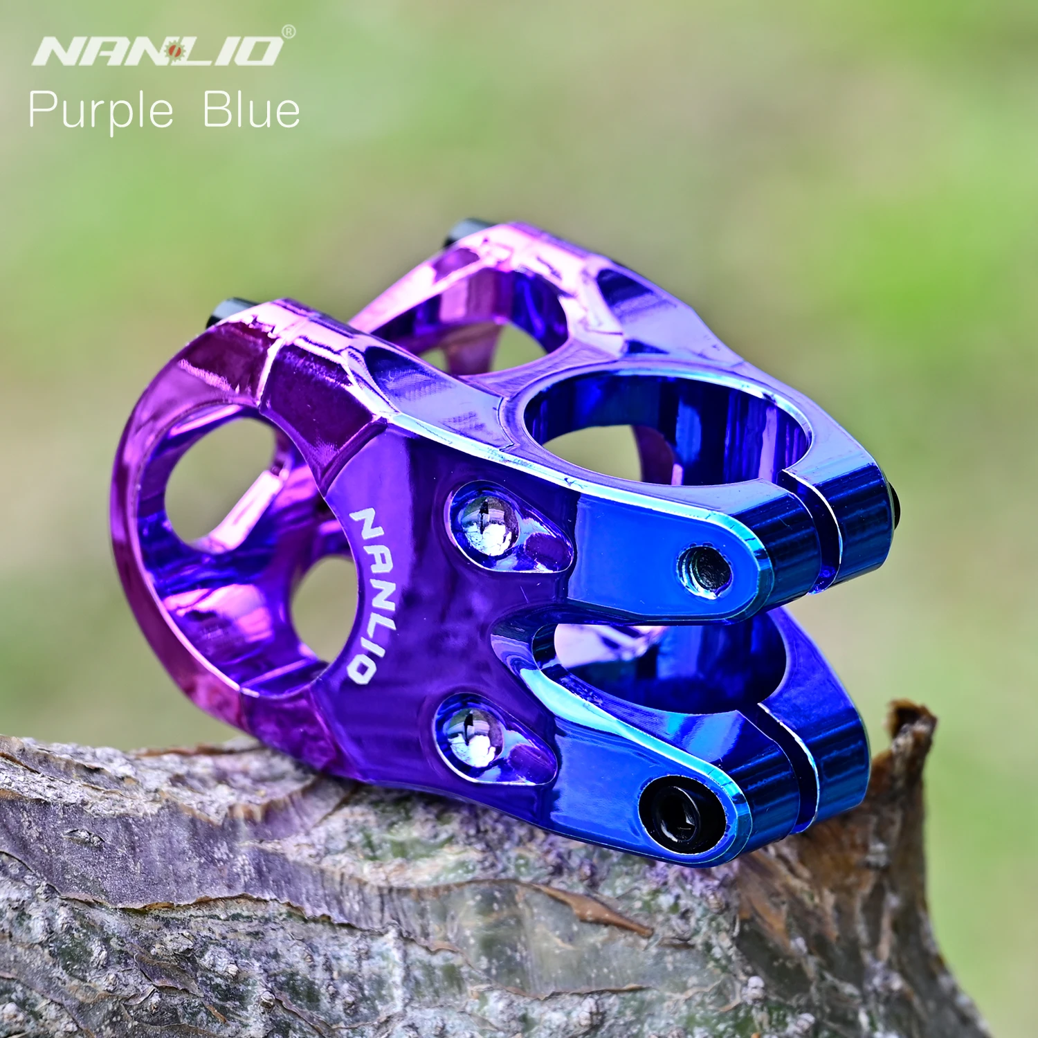 NANLIO Bike Stem 0° Angle 35mm Length 40mm Height Dual-Color Gradient Positive and Negative Ion Baking Paint Wear-Resistant 114g