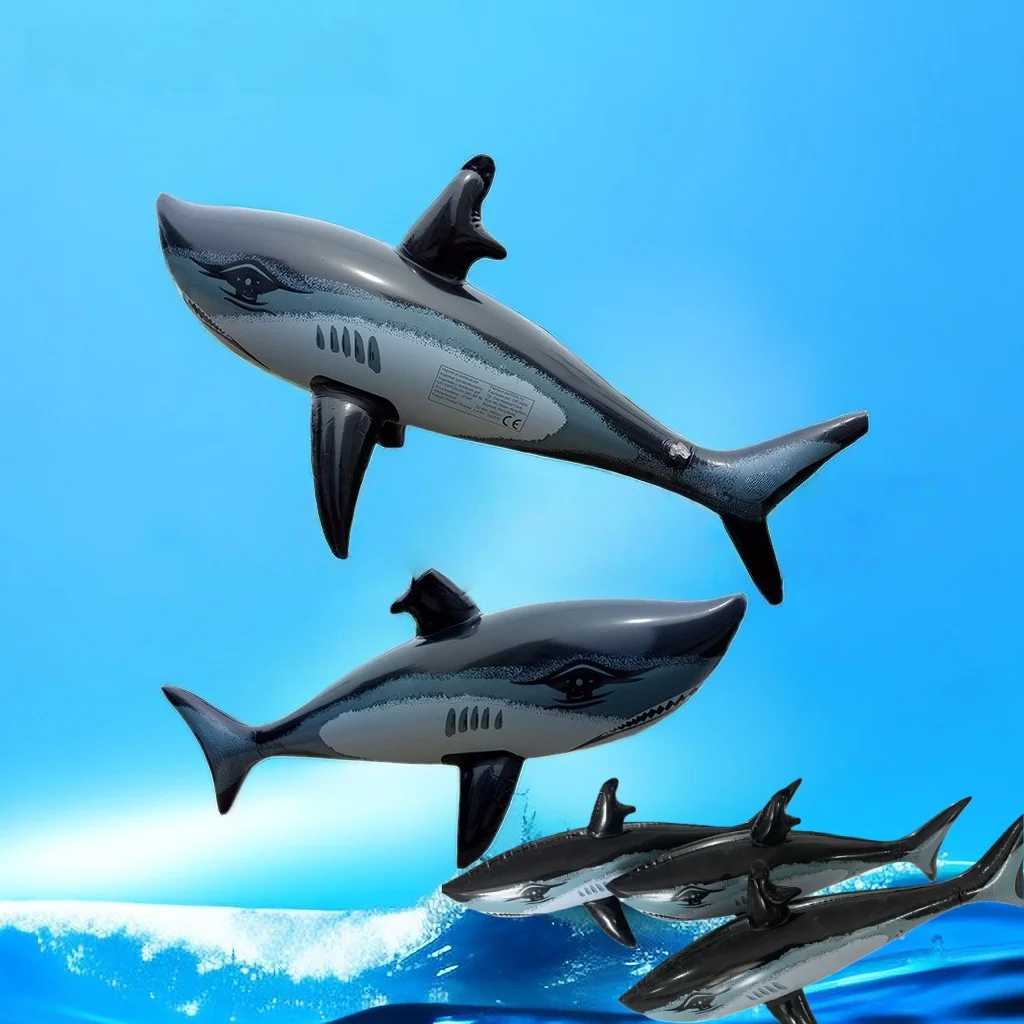 2 قطعة نفخ القرش لعبة تعويم الاطفال الكبار نفخ المياه حمام سباحة محاكاة الحوت الأسماك الحيوانات اللعب بركة هدية لعبة ممتعة