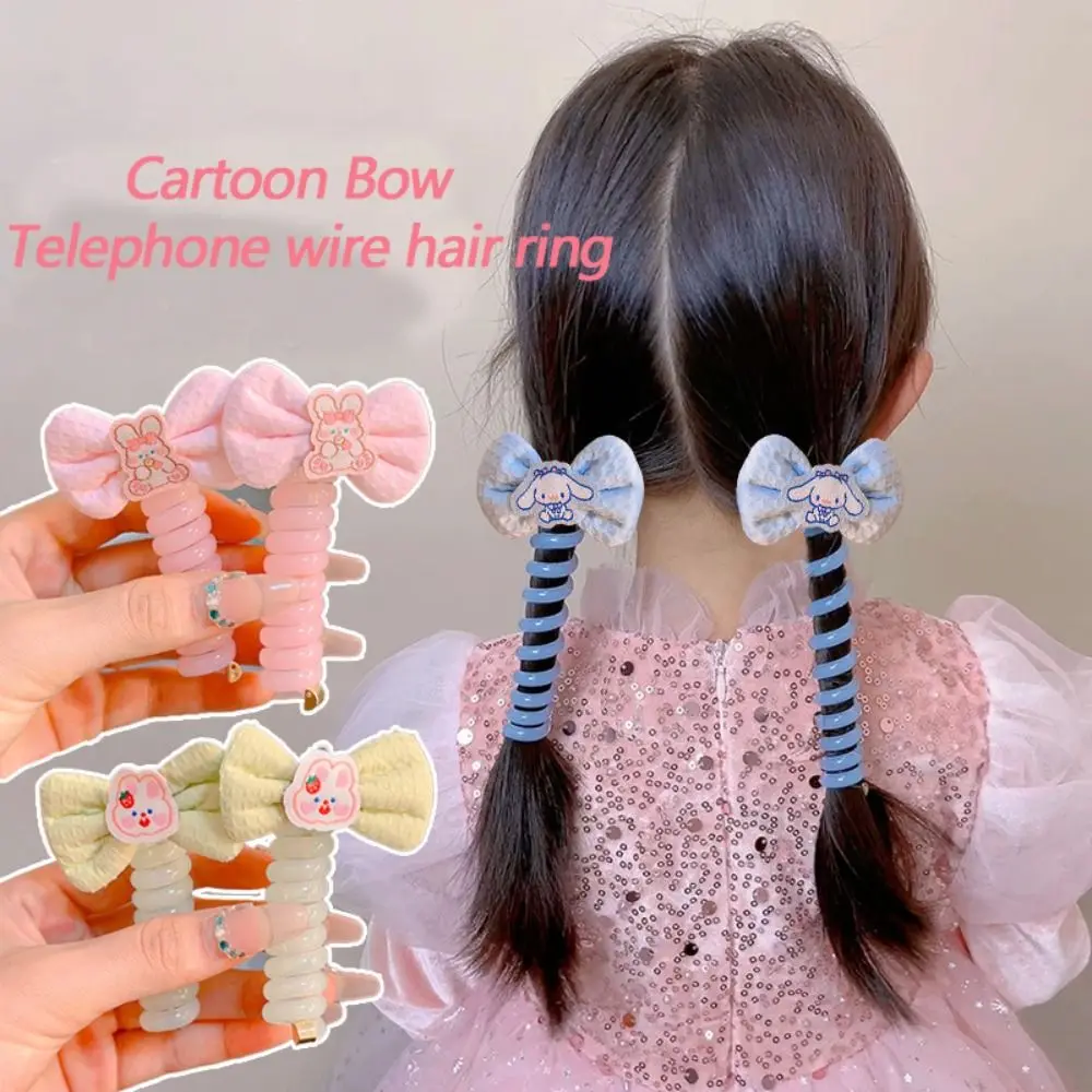 Children\'s Telephone Wire Hair Loop High Elasticity Ponytails Hair Rope Butterfly Hair Accessories