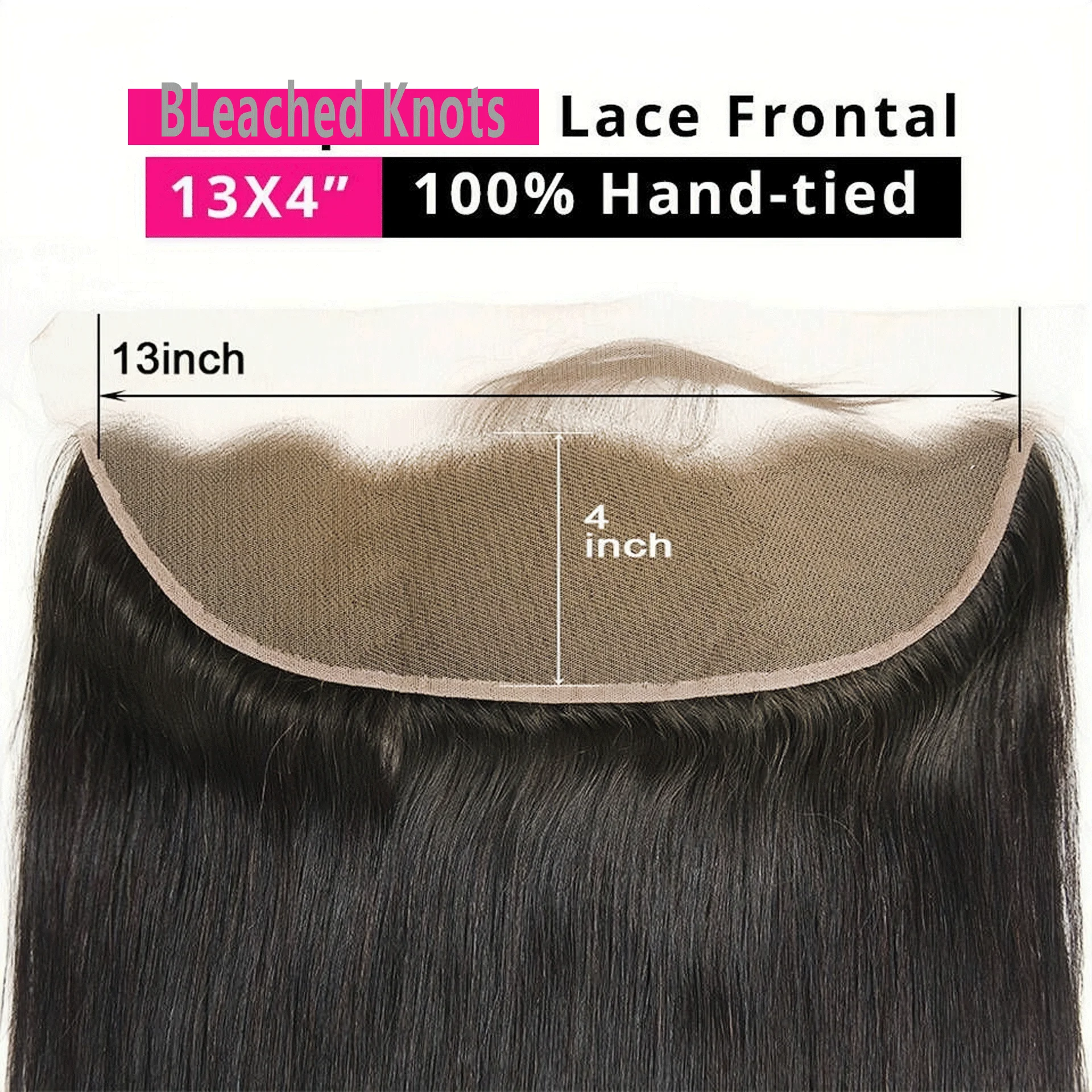 Beauty Grace 13x4 Lace Frontal Brazilian Straight Human Hair 4x4 Lace Closures Only Bleached Knots Pre plucked Natural Color Rem