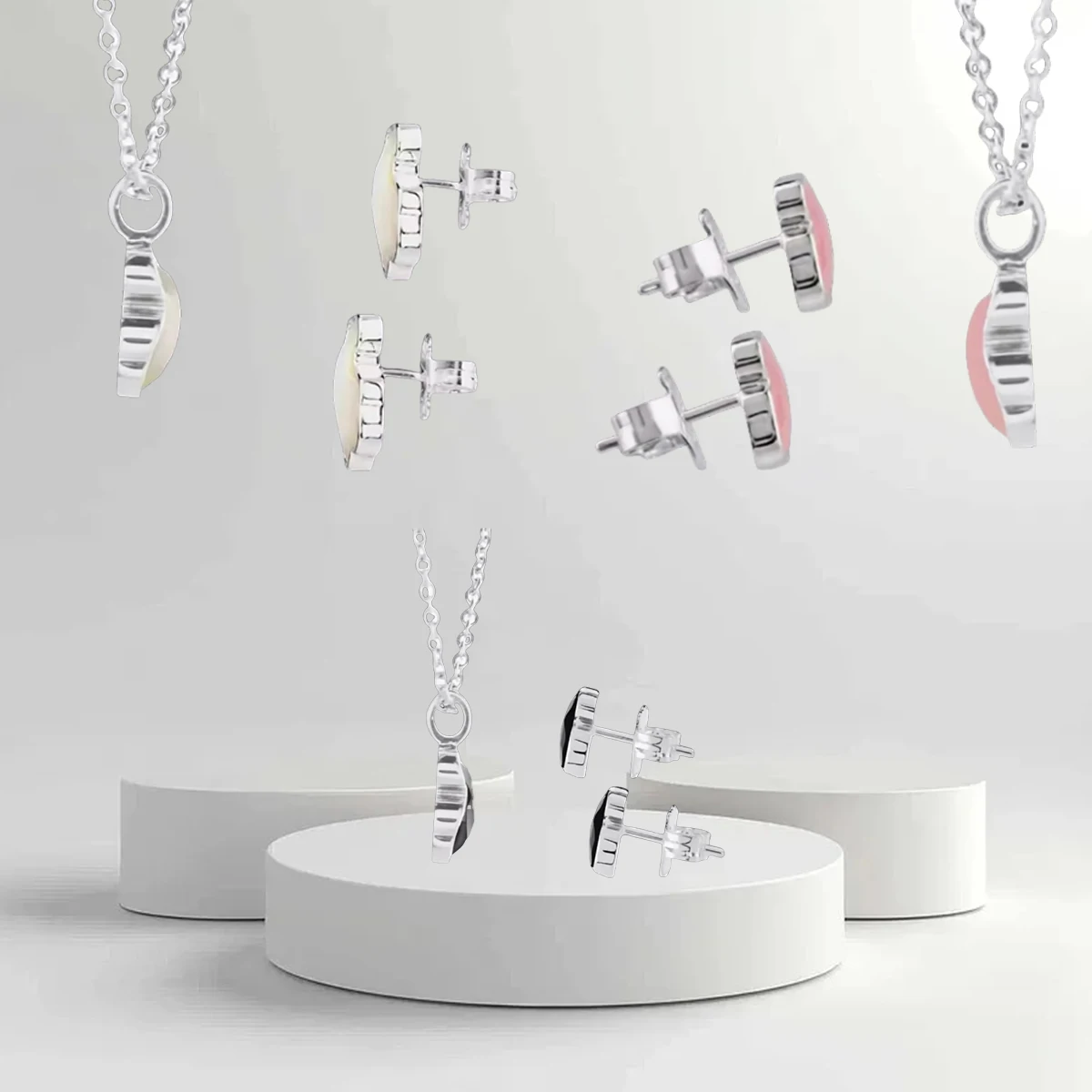 

2025 new Spanish original jewelry 925 silver faceted zircon earrings necklace set exquisite and elegant romantic gift for girls