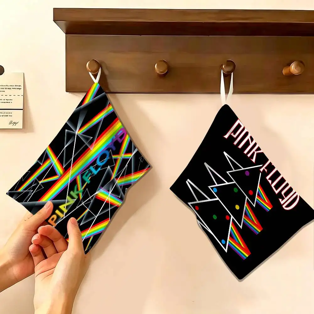 Band P-Pink Floyd Hanging Kitchen Towel, Polyester Cotton Material, Wear Resistant Hand Wiping Towel for Home