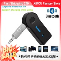 XIKCU AUX Car Bluetooth Receiver,3.5mm Socket 5.0 Wireless Bluetooth Adapter,Audio Converter Mobile Phone Hands-Free Stereo