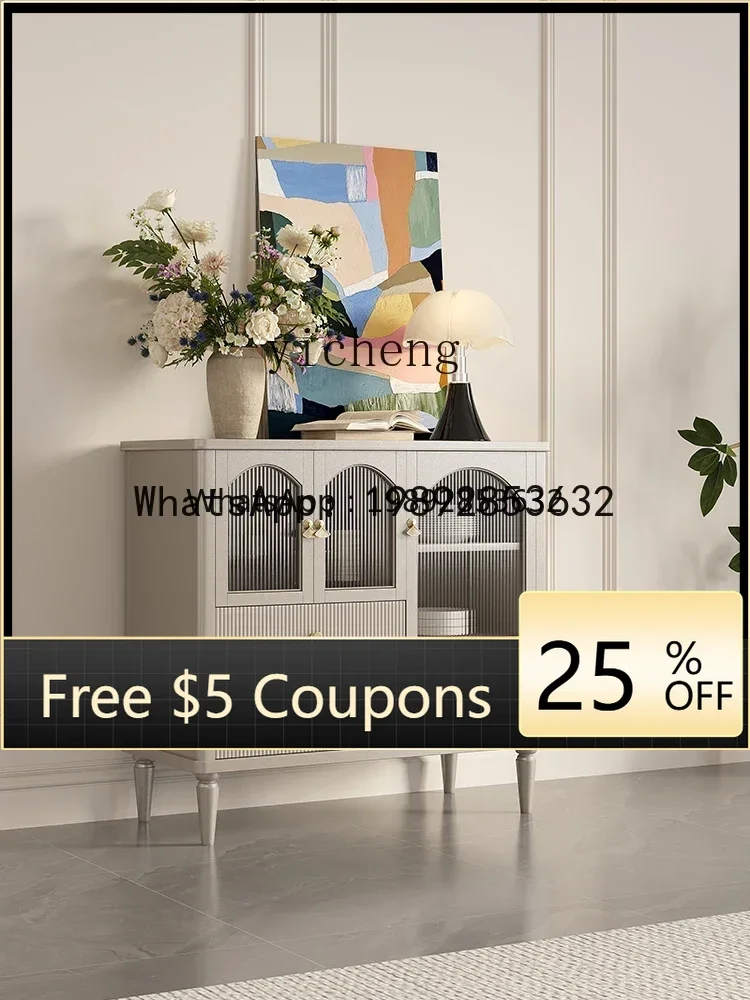 BB solid wood dining side cabinet modern simple living room wine cabinet locker household chest cabinet