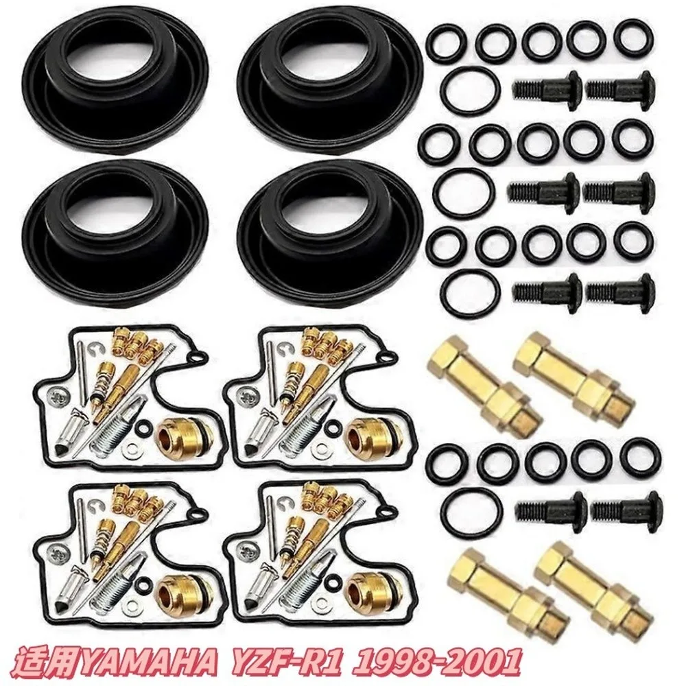 Motorcycle Carburetor Repair Kit Plunger Diaphragm for YAMAHA YZF-R1 1998-2001 Carb Parts Replacement