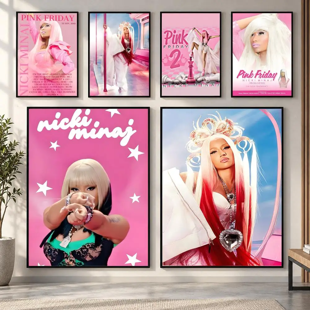 Nicki M-Minaj pink Friday 2 Poster HD art sticky wall waterproof home living room bedroom bar aesthetic decoration