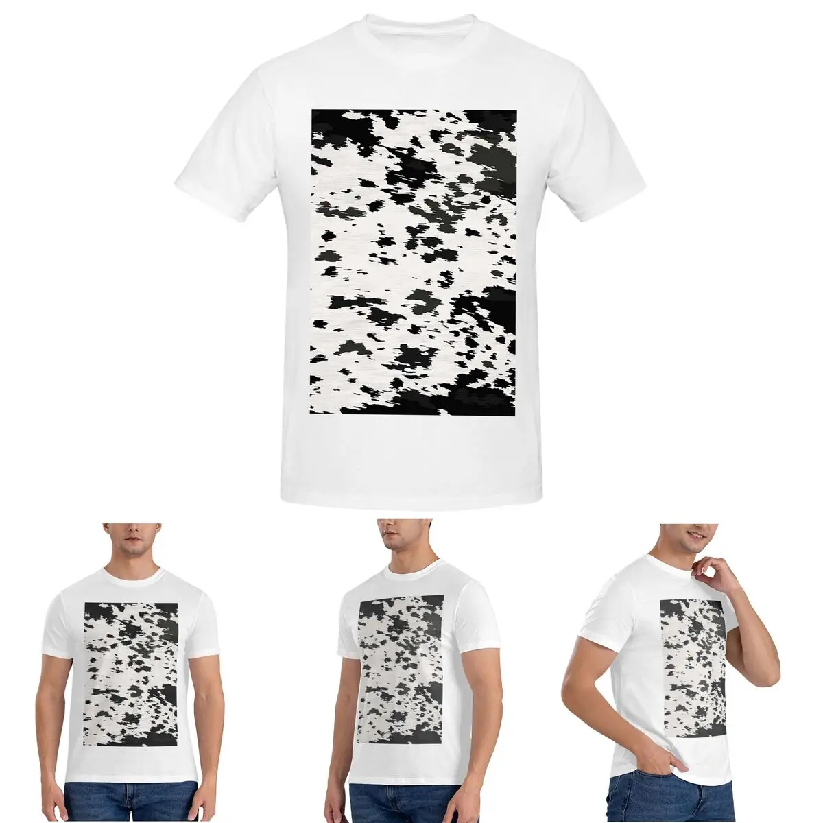 

Cow Hide Black And White (4) T-Shirt for Men Cotton Oversized T Shirts Men's Short Sleeve O-Neck Summer Clothes Tops S-6XL