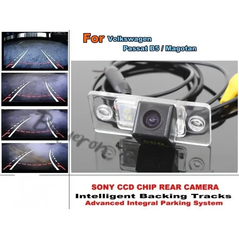 

Smart Tracks Chip Camera For Volkswagen VW Passat B5 Magotan HD CCD Intelligent Dynamic Tragectory Parking Car Rear View Camera