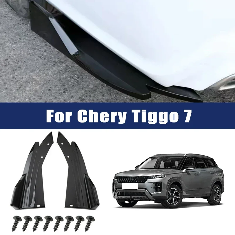 

2pcs Car Rear Bumper Spoiler Lip Carbon Fiber Wing Trim Anti-crash Diffuser Side Skirt Wrap Angle Splitter For Chery Tiggo 7