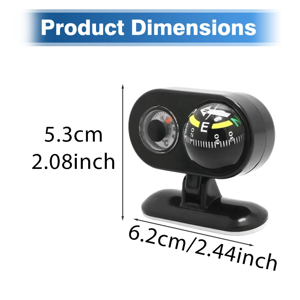 ABS and PMMA  Car Compass With Temperature Indicator for Most Car and Marine use Compass; Temperature Measurement
