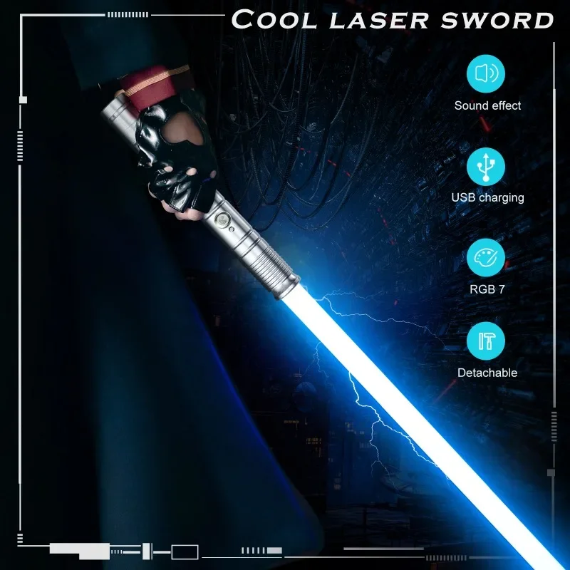 Kawaii Kpop Lightstick Funny Gift-Hot Style 99cm Metal Laser Sword Toy,2-in-1 Colorful Sound Effect Rgb Lightsaber,Toys For Boys