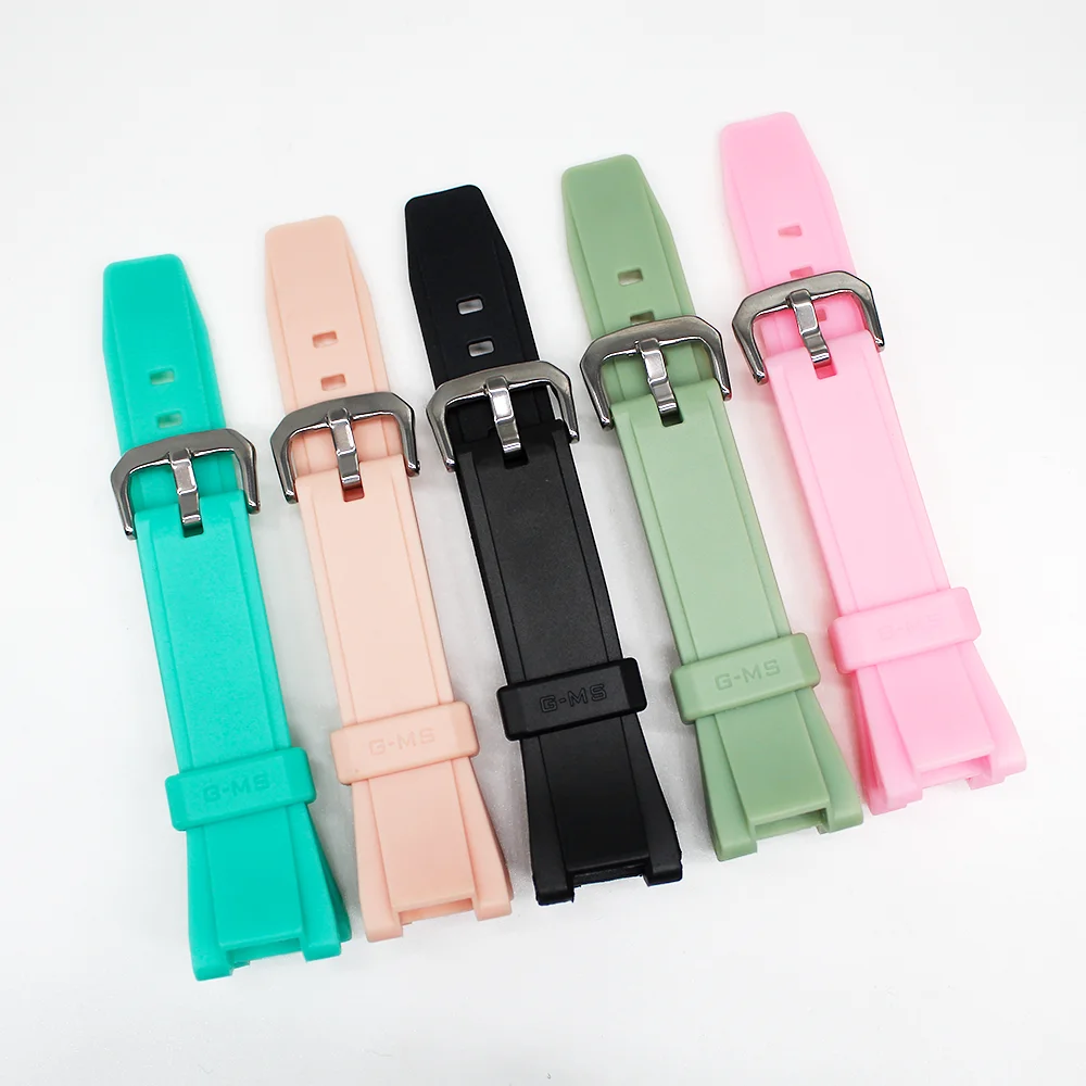 حزام ساعة اليد ل MSG-S200G-4 / 1A / 5A MSG-W200 لينة الراتنج بولي TPU حزام الساعات دبوس مشبك المعصم الفرقة سوار حزام الرياضة مقاوم للماء st