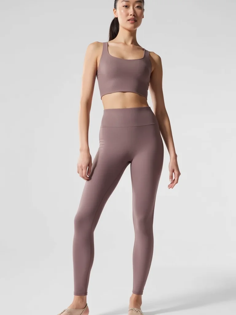 

DAIMU LIVE Women's High Waist Nylon Yoga Pants Stretchy Gym Leggings with No T-Line & Breathable Design for Fitness Yoga