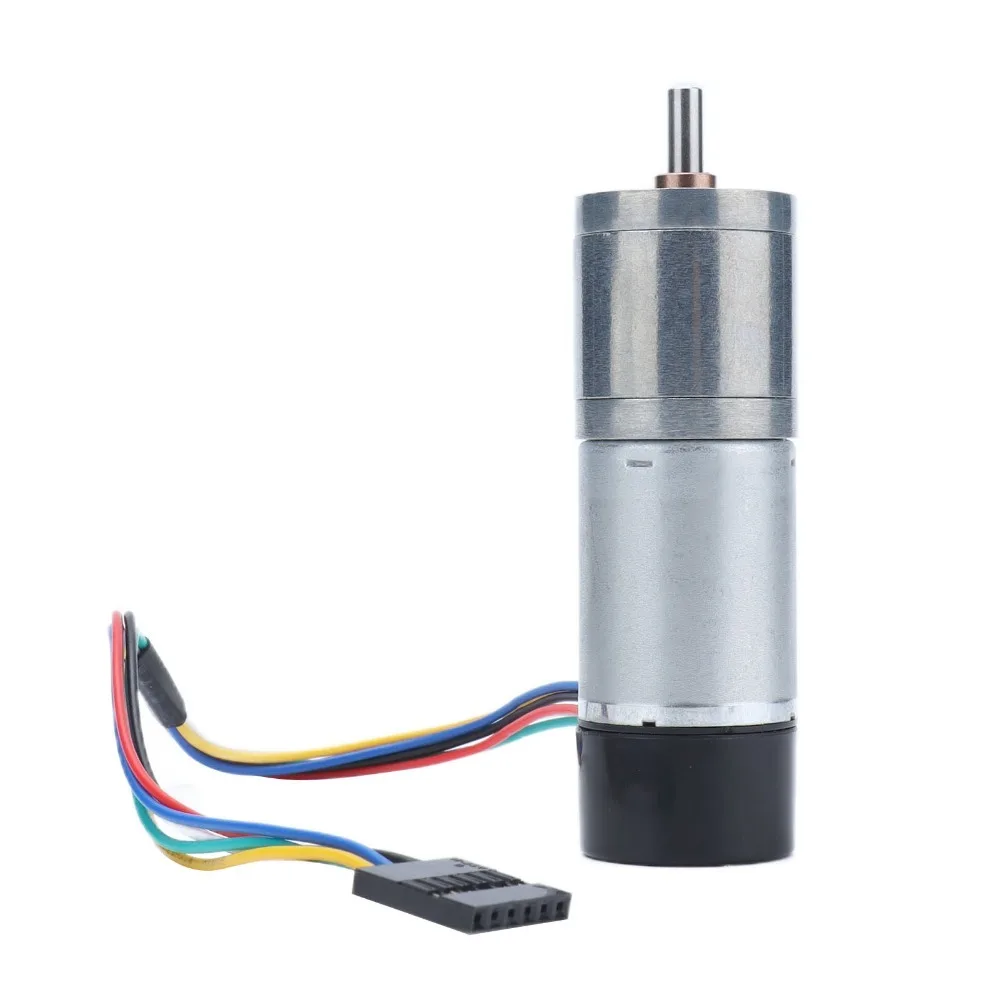 Zinc Alloy DC Geared Motor Dustproof Stable Speed Encoder Gear Motor Speed Measuring Feedback 130RPM Gear Reduction Motor